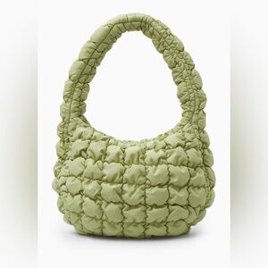 COS Matcha Green Quilted Shoulder Bag